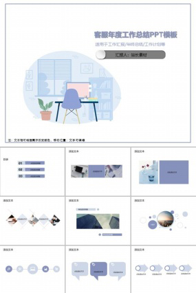 客服年度工作总结PPT模板